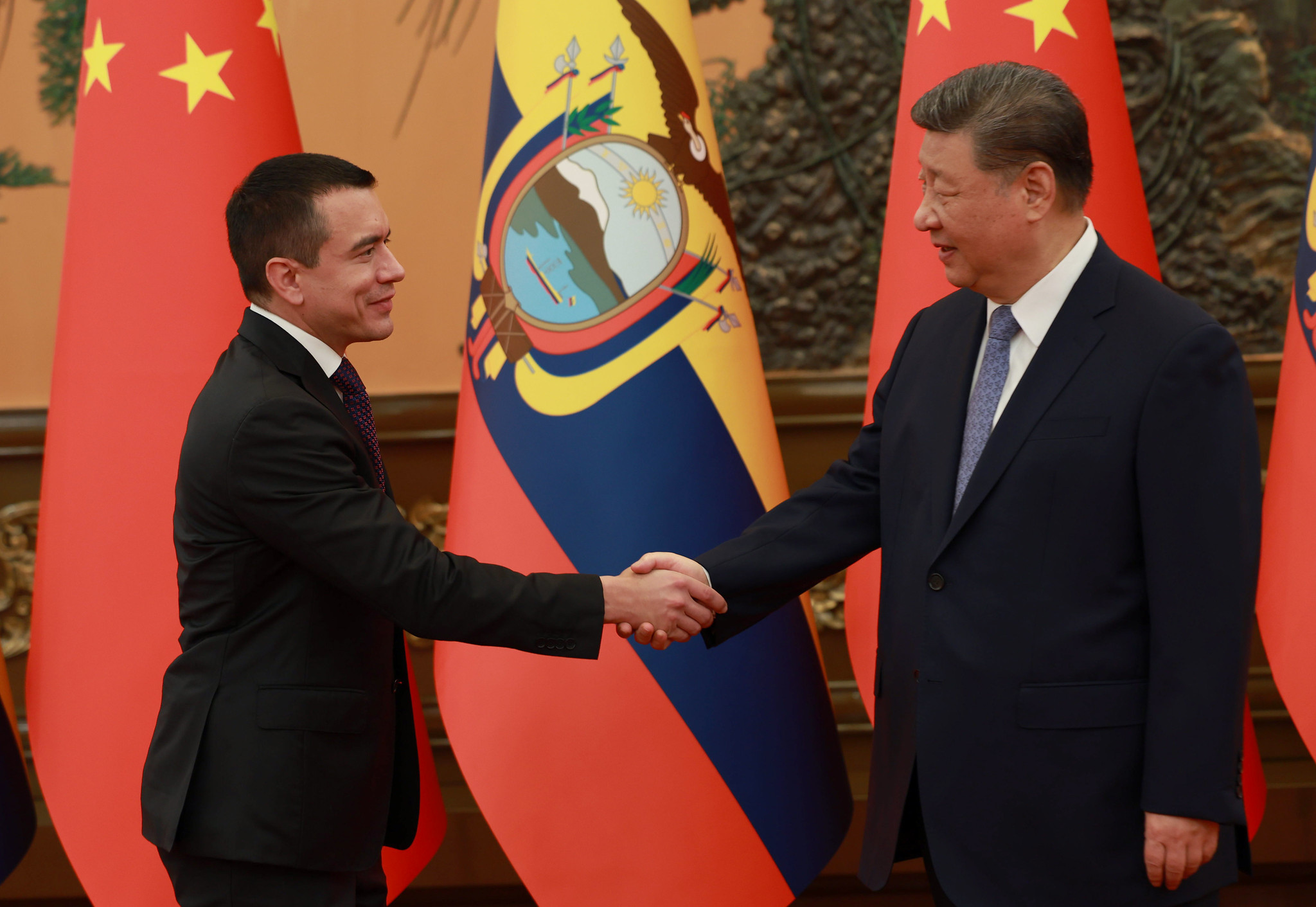 El presidente Noboa se reunió con su homólogo de China, Xi Jinping