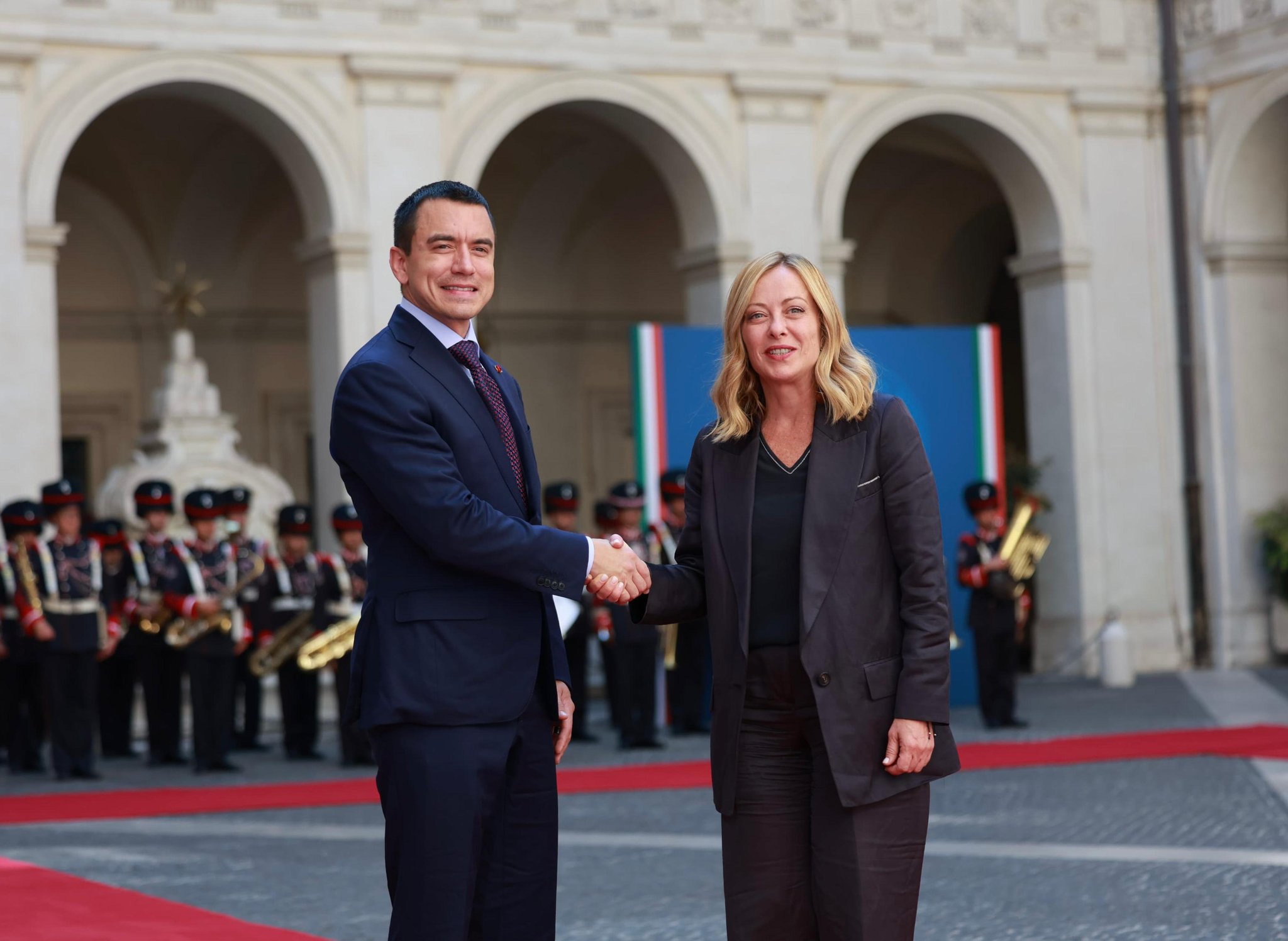 Noboa se reunió con la primera ministra Giorgia Meloni