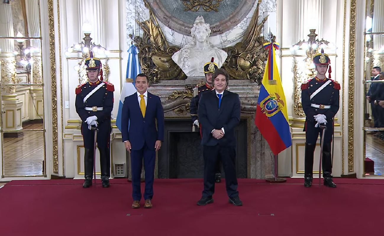 Daniel Noboa y Javier Milei se reúnen en Buenos Aires para reforzar la cooperación bilateral