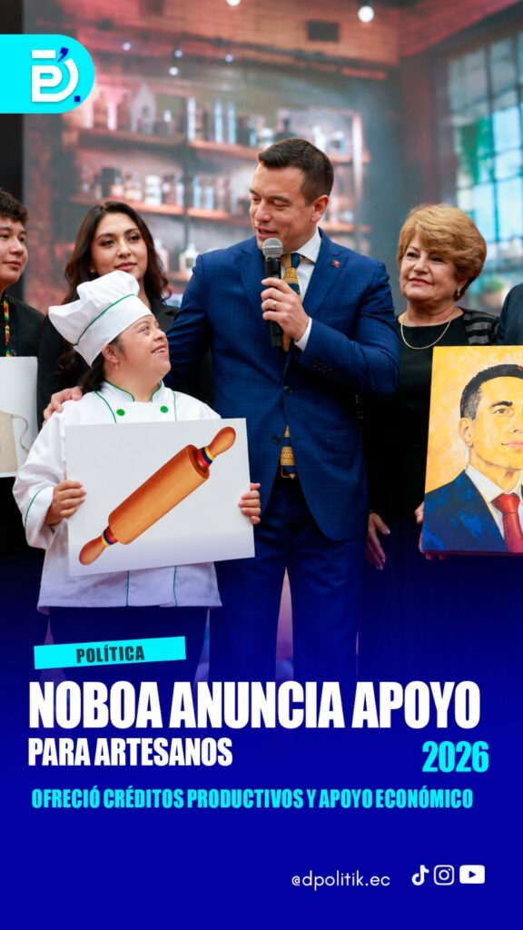 Daniel Noboa llegó a Cuenca y puso el foco en los artesanos.